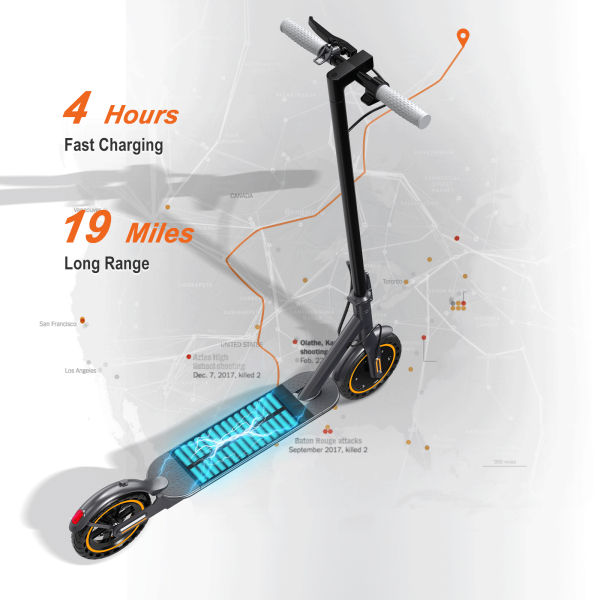 T5 Electric Scooter, Up to 19 Miles Range, 19 Mph Folding Commute Electric Scooter for Adults with 8.5" Solid Tires, Dual Braking System and App Control - Image 6