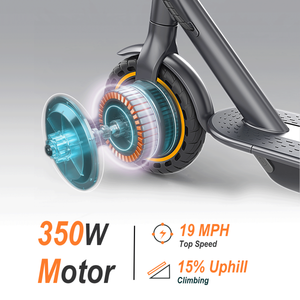 T5 Electric Scooter, Up to 19 Miles Range, 19 Mph Folding Commute Electric Scooter for Adults with 8.5" Solid Tires, Dual Braking System and App Control - Image 10