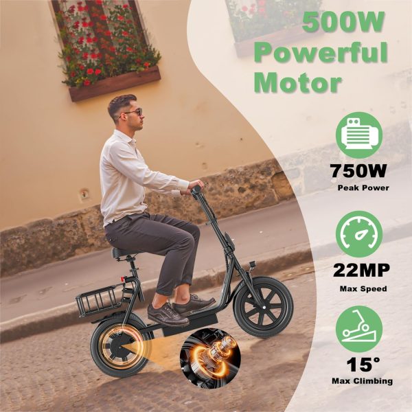 NAVIC T1XR Electric Scooter Adults, 27 Mile Range,Electric Scooter for Adults,Top Speed 22Mph,500W Motor, 14'' Tires,Foldable e Scooter with Back Basket,APP - Image 2