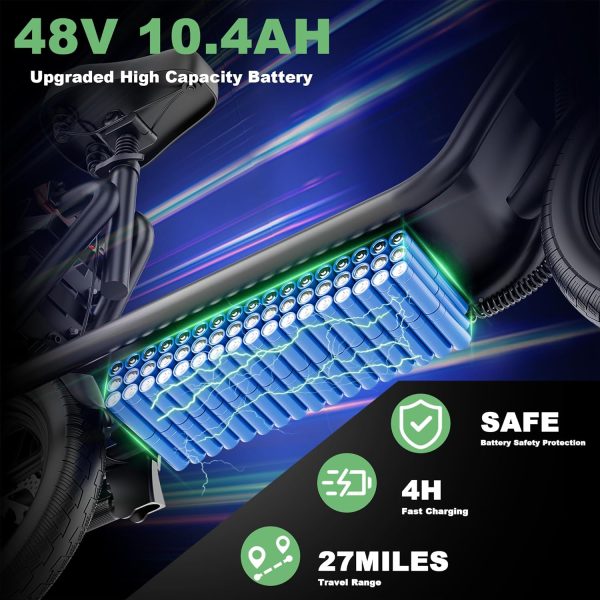 NAVIC T1XR Electric Scooter Adults, 27 Mile Range,Electric Scooter for Adults,Top Speed 22Mph,500W Motor, 14'' Tires,Foldable e Scooter with Back Basket,APP - Image 3