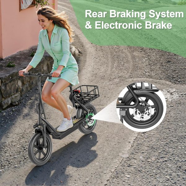 NAVIC T1XR Electric Scooter Adults, 27 Mile Range,Electric Scooter for Adults,Top Speed 22Mph,500W Motor, 14'' Tires,Foldable e Scooter with Back Basket,APP - Image 5