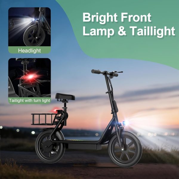 NAVIC T1XR Electric Scooter Adults, 27 Mile Range,Electric Scooter for Adults,Top Speed 22Mph,500W Motor, 14'' Tires,Foldable e Scooter with Back Basket,APP - Image 7